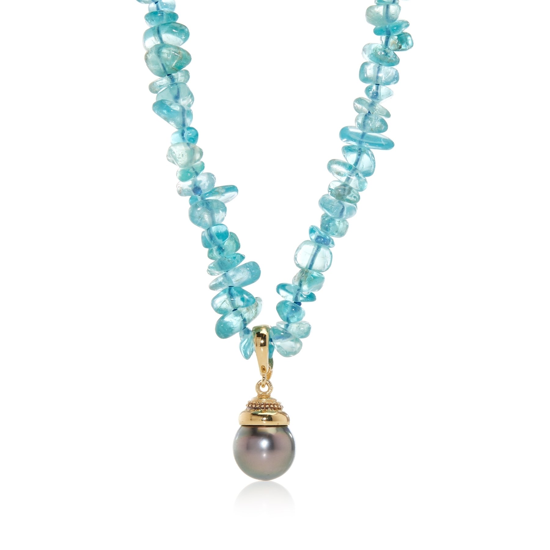 Pearls of Tahiti 11-12mm Tahitian Pearl & Gemstones Enhancer Necklace 91cm
