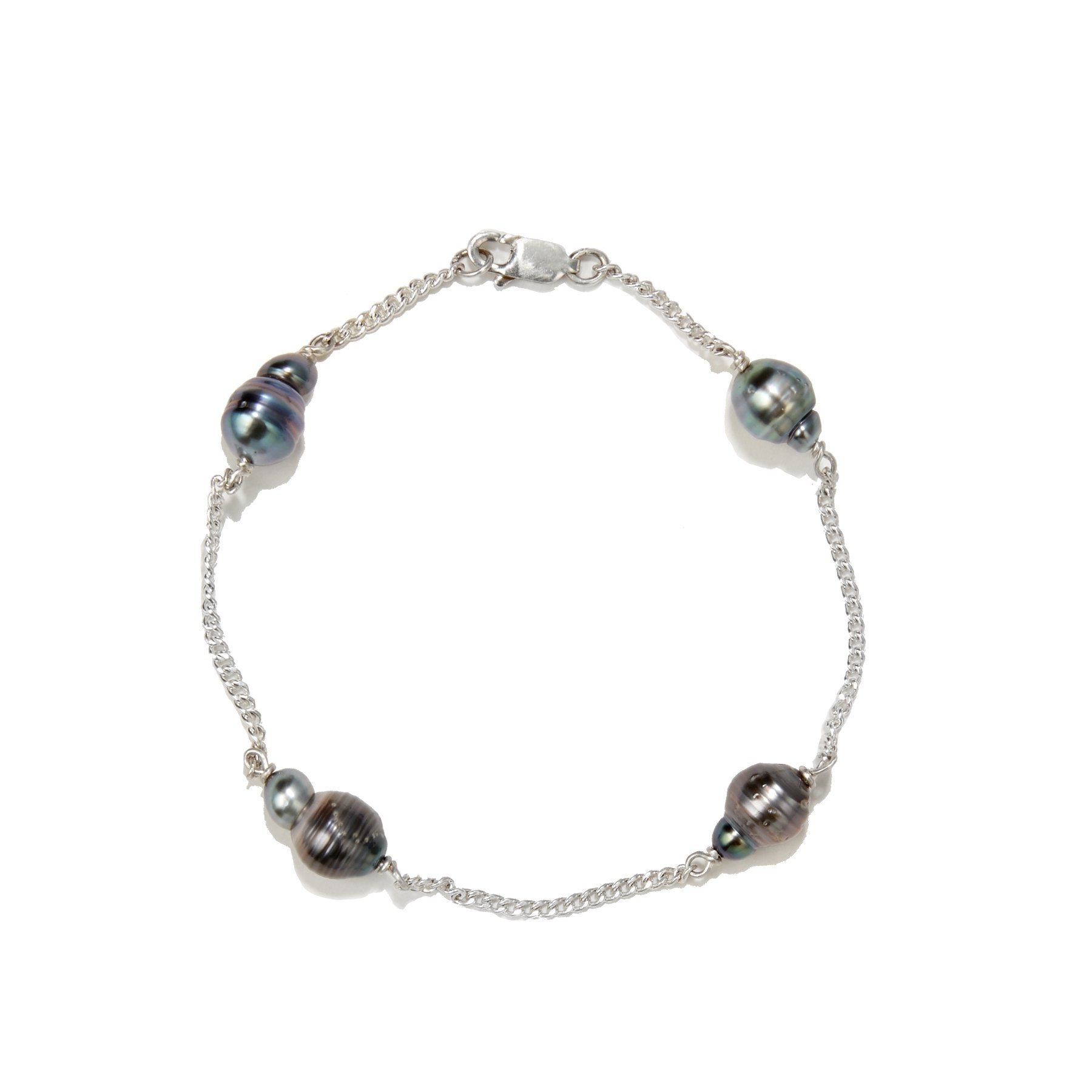 Pearls of Tahiti 7-8mm Semi Baroque Tahitian Pearl Bracelet SS