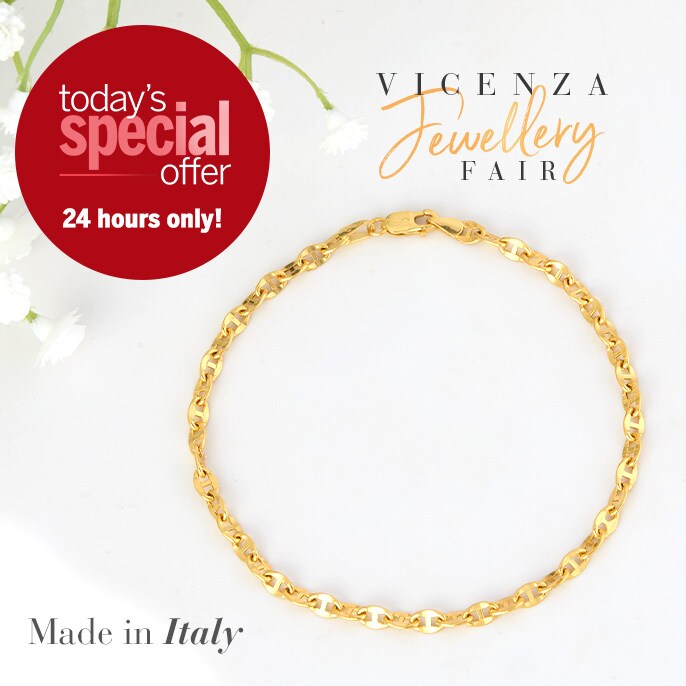 Today's Special Offer Italian Made 9ct Yellow Gold Anchor Link Bracelet 19cm