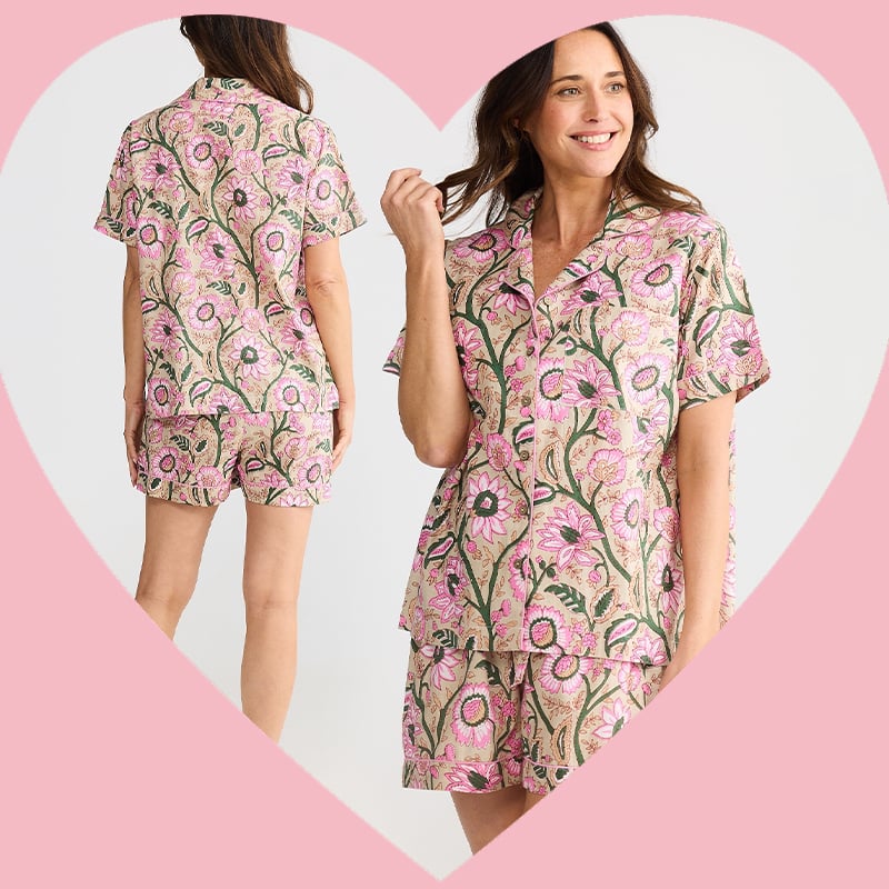 Holiday Sleepwear Fleur Print Namaste Pyjama Set