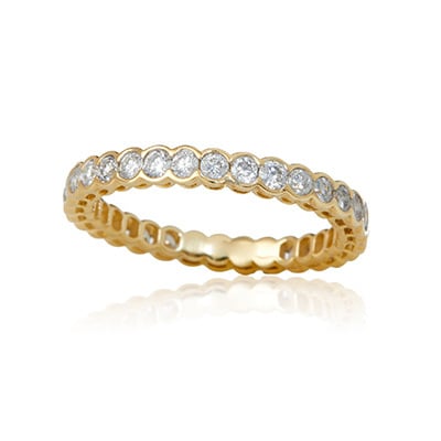 1.00ct Natural Diamond Bezel Set Eternity Ring 9ct Gold