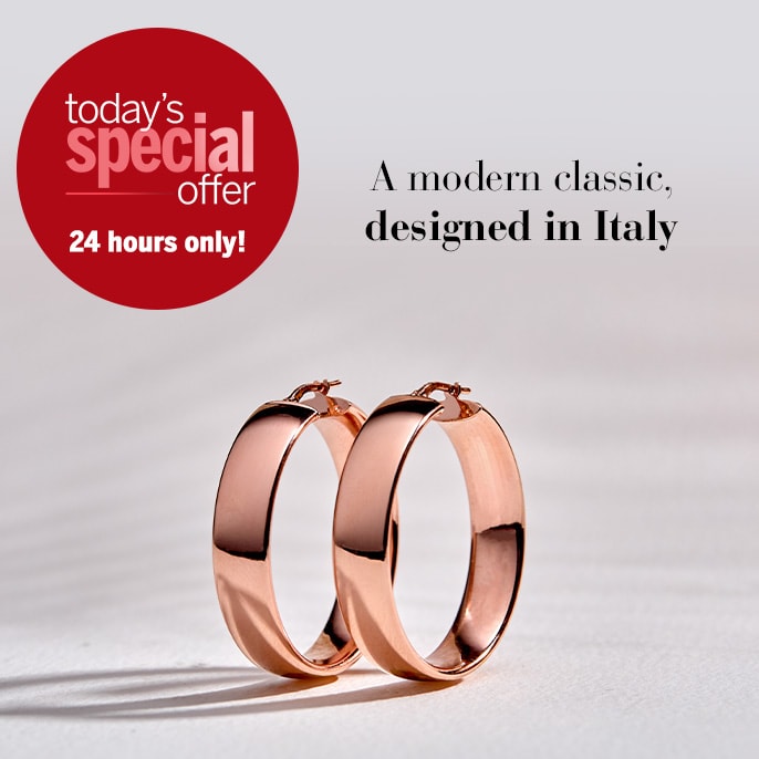 Today's Special Offer Bronzallure Large Shiny Hoop Earrings 18ct RGP