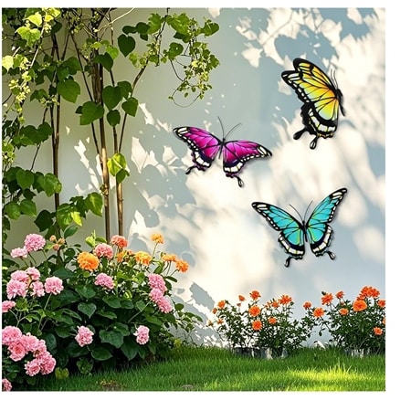 Enchanted Garden Wall Hanging Butterflies Set of 3