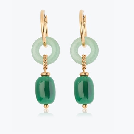 Nature Bijoux Agate Verde Drop Earrings