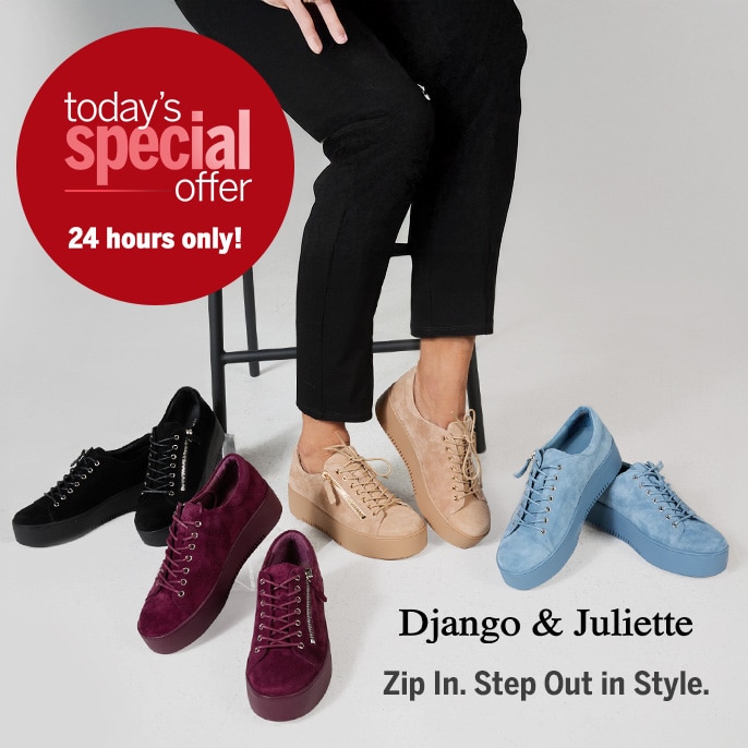 Today's Special Offer Django & Juliette Wolfie Suede Platform Sneaker with Side Zip