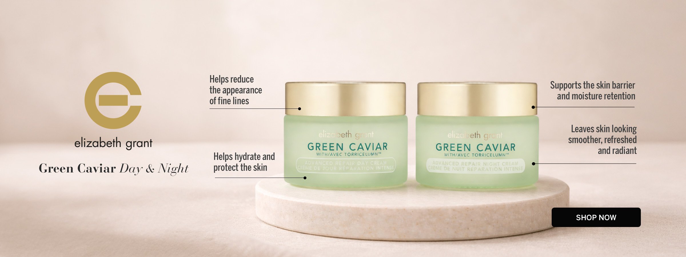 Elizabeth Grant Green Caviar Day &Night with Hand Cream Double Duo