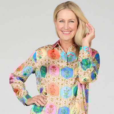 Rubyyaya Viscose Satin Marigold Shirt