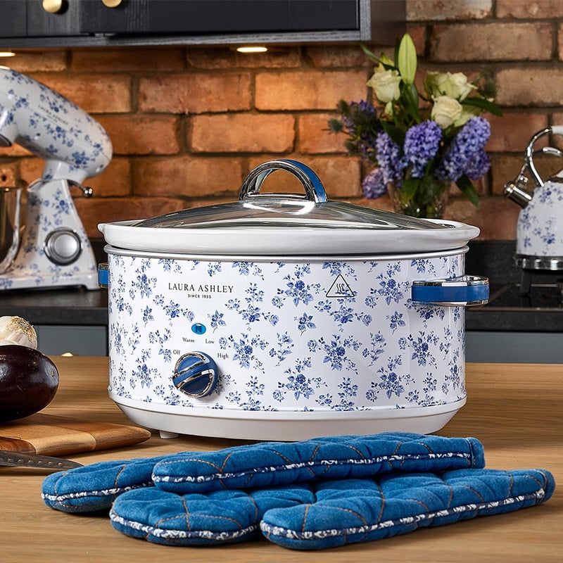 Laura Ashley 6.5L Electric 300 Watt Slow Cooker (China Rose)