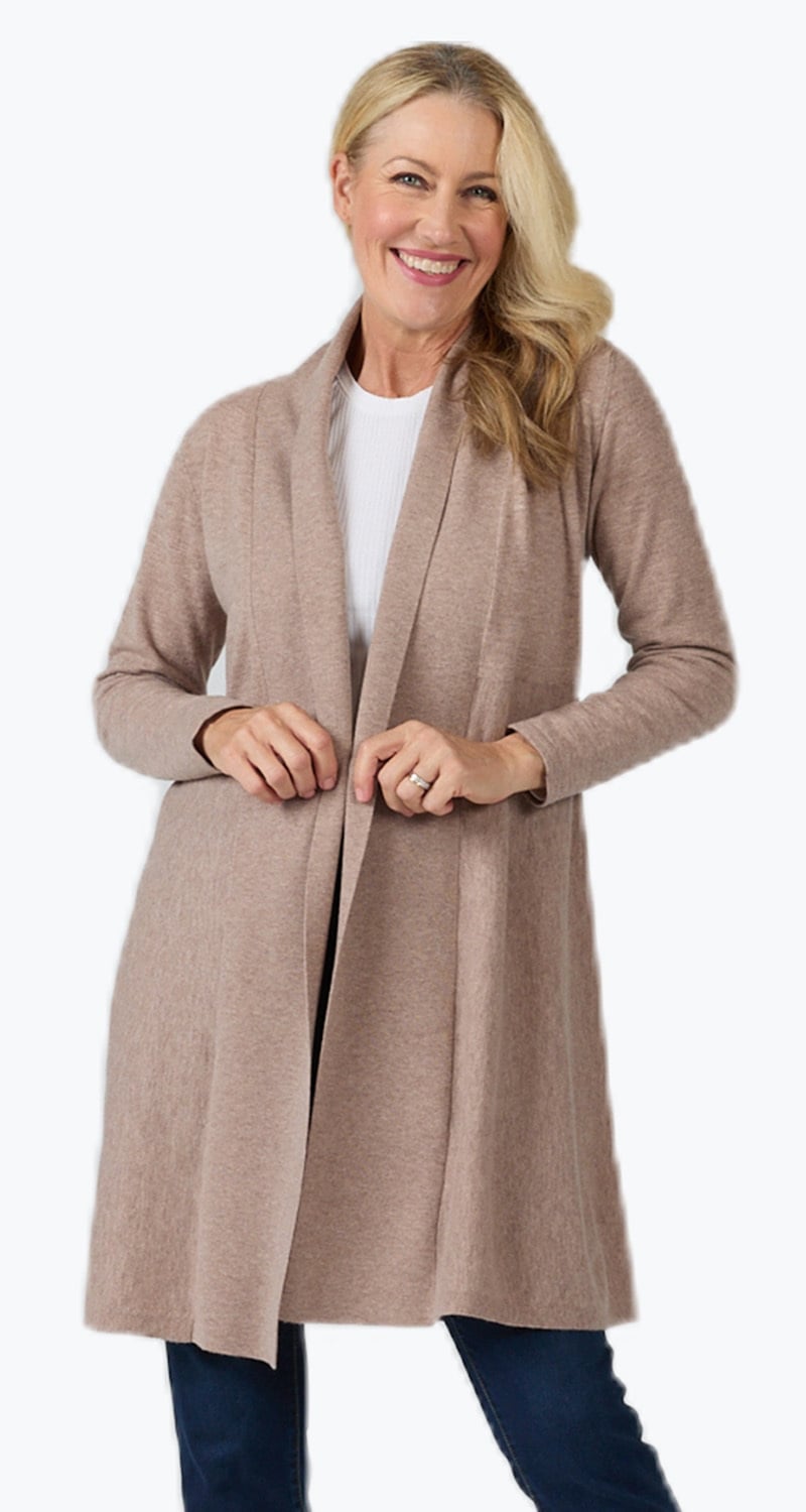 Bridge & Lord Australian Merino Wool/ Cashmere Blend Longline Cardi