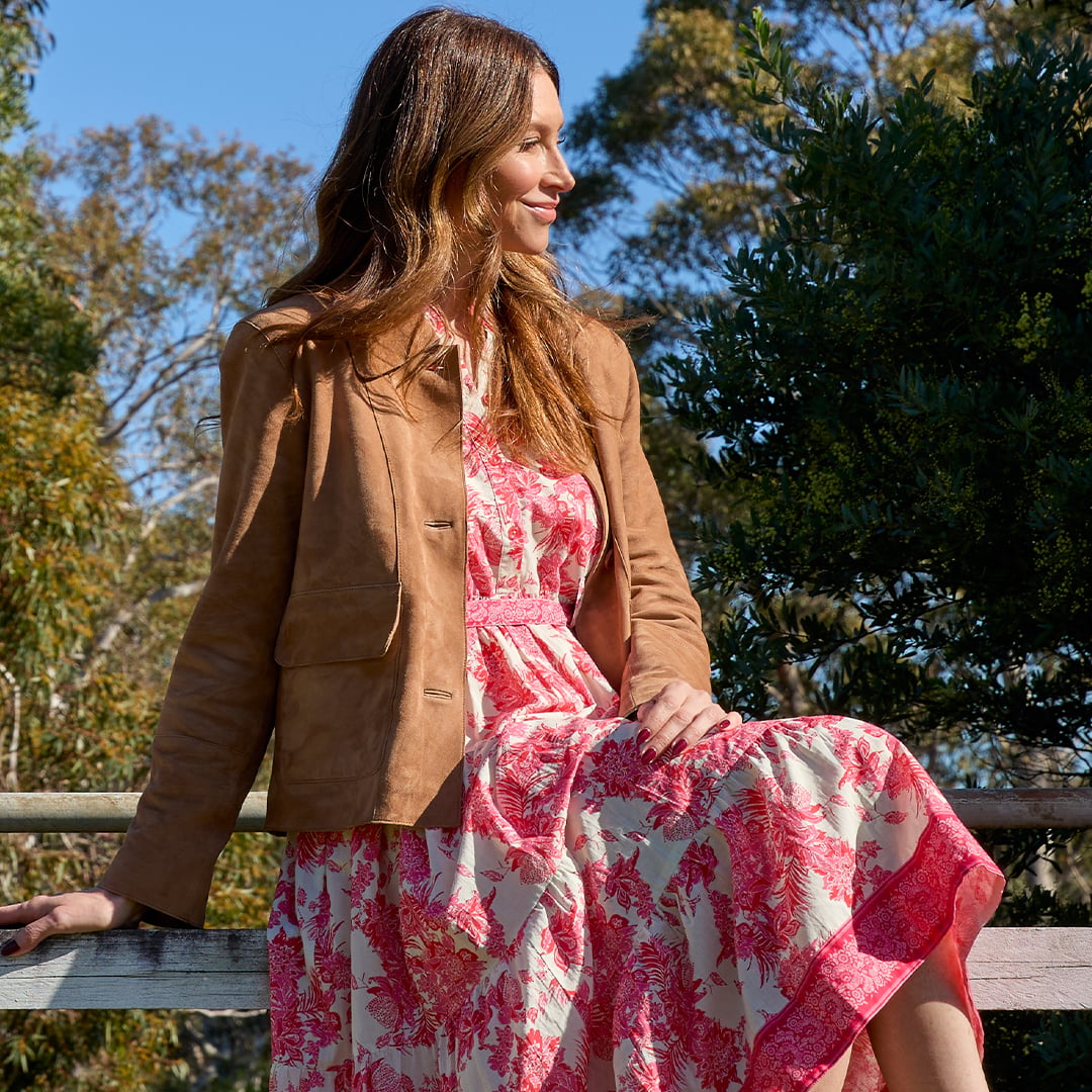 Cadelle Leather River Blanket Stitch Detail Jacket