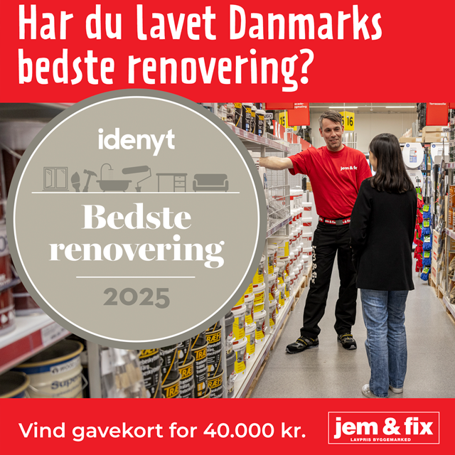 Danmarks bedste renovering - vind gavekort for 40.000 kr.