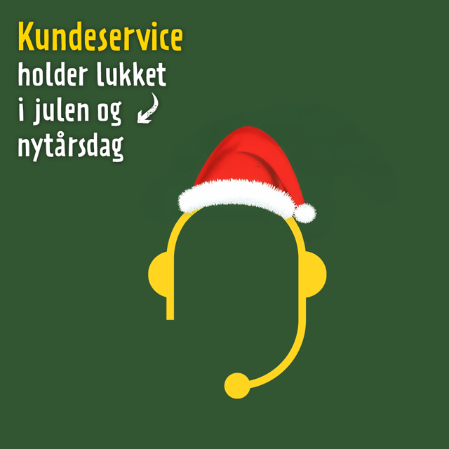 Kundeservice holder lukket i julen og nytårsdag