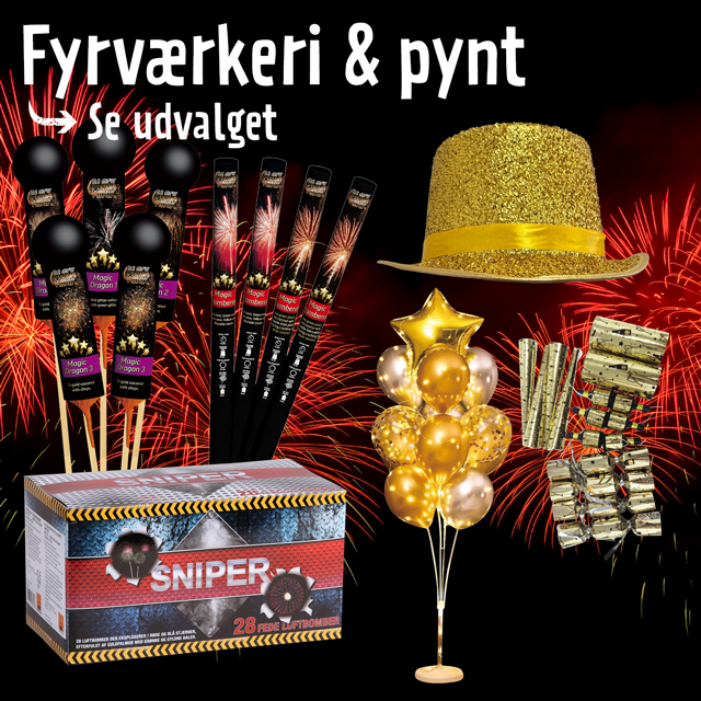 Fyrværkeri & pynt - se udvalget