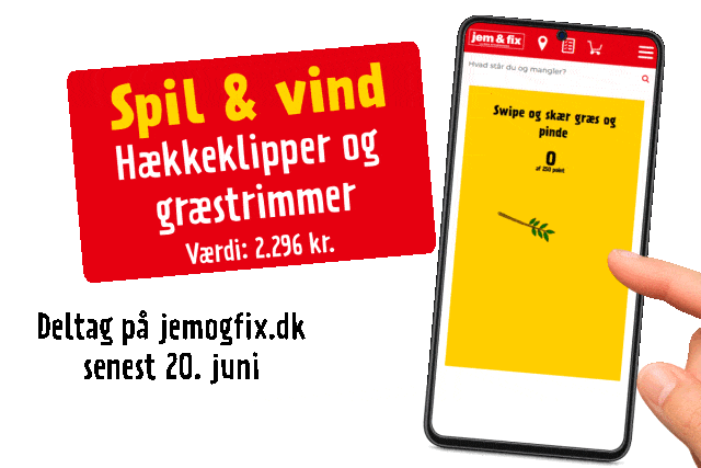 Vind hækkeklipper og græsslåmaskine - deltag i konkurrencen