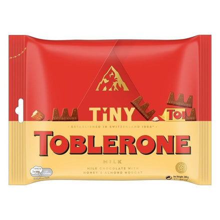 Toblerone Tiny - Milk Chocolate With Honey & Almond Nougat Bar - New Edition Packet - 200Gram