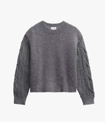 HUSH Sofia Cable Sleeve Relaxed Jumper £96