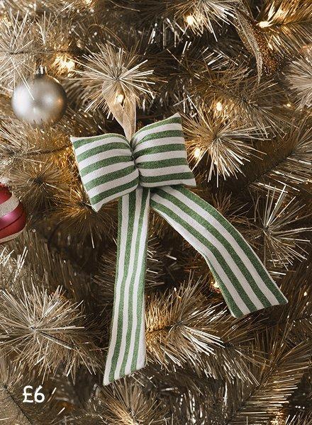 John Lewis Heirloom Splendour Striped Bow Tree Decoration, £6