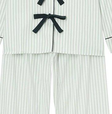 John Lewis Bow Stripe Long Pyjama Set