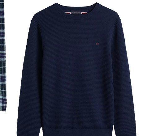 Tommy Hilfiger Cotton Textured Crew Neck Jumper