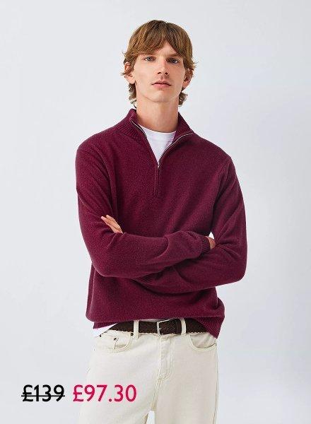 John Lewis Cashmere Zip Jumper, £97.30