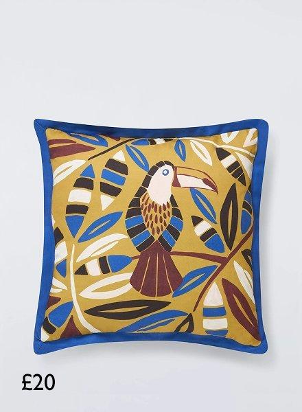 Toucan Leaves Indoor/Outdoor Cushion, £20