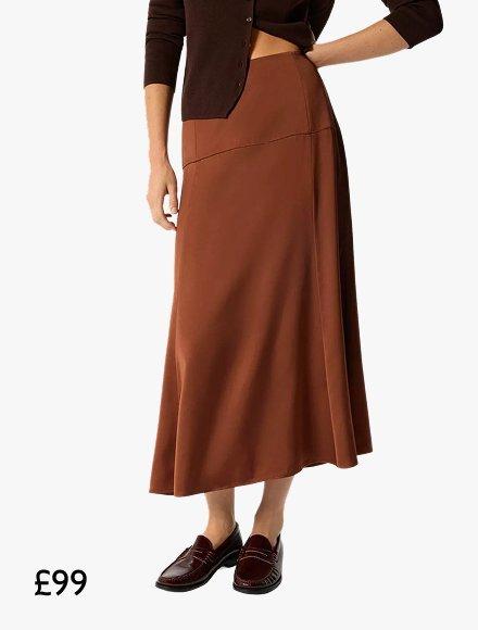 Whistles Panel Waist Satin Midi Skirt, £99