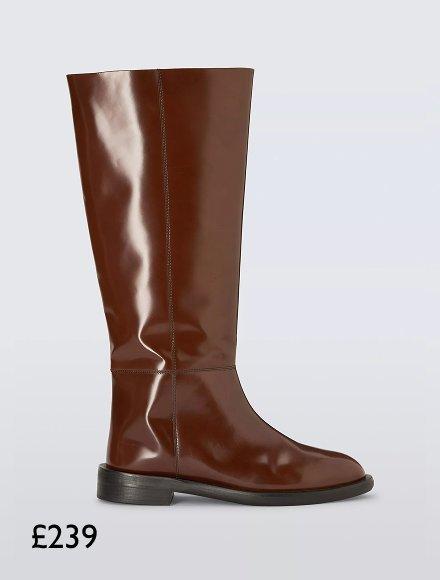 John Lewis x REJINA PYO Knee Length Leather Blend Riding Boots, £239