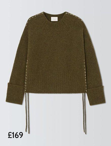John Lewis x REJINA PYO High Neck Contrast Stitch Knit Jumper, £126