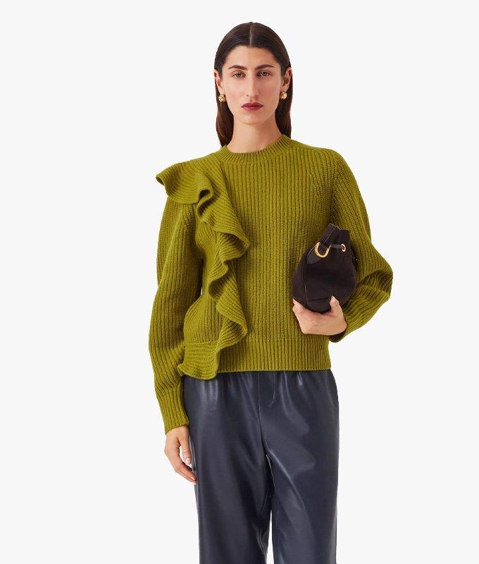 Wool Blend Ruffle Jumper