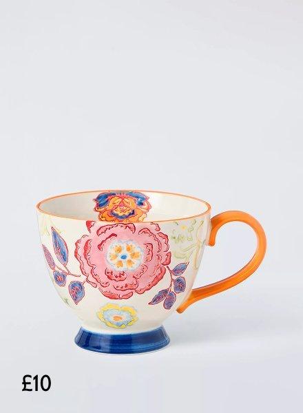 Floral Stoneware Teacup, £10