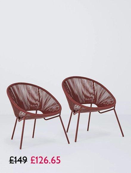 Salsa Garden Lounge Chair, Set of 2, £149