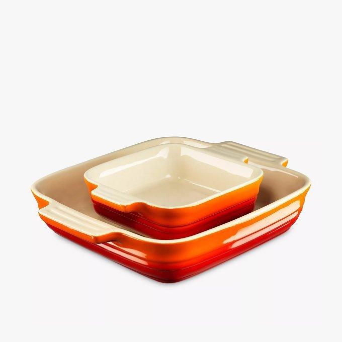 Le Creuset Stoneware Square Oven Dish, Set of 2