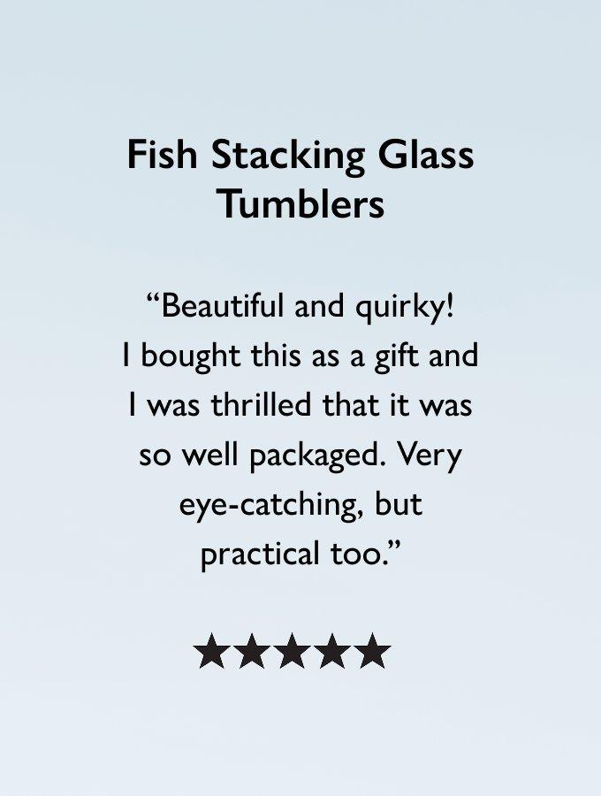 Fish Stacking Glass Tumblers, Set of 4, £30