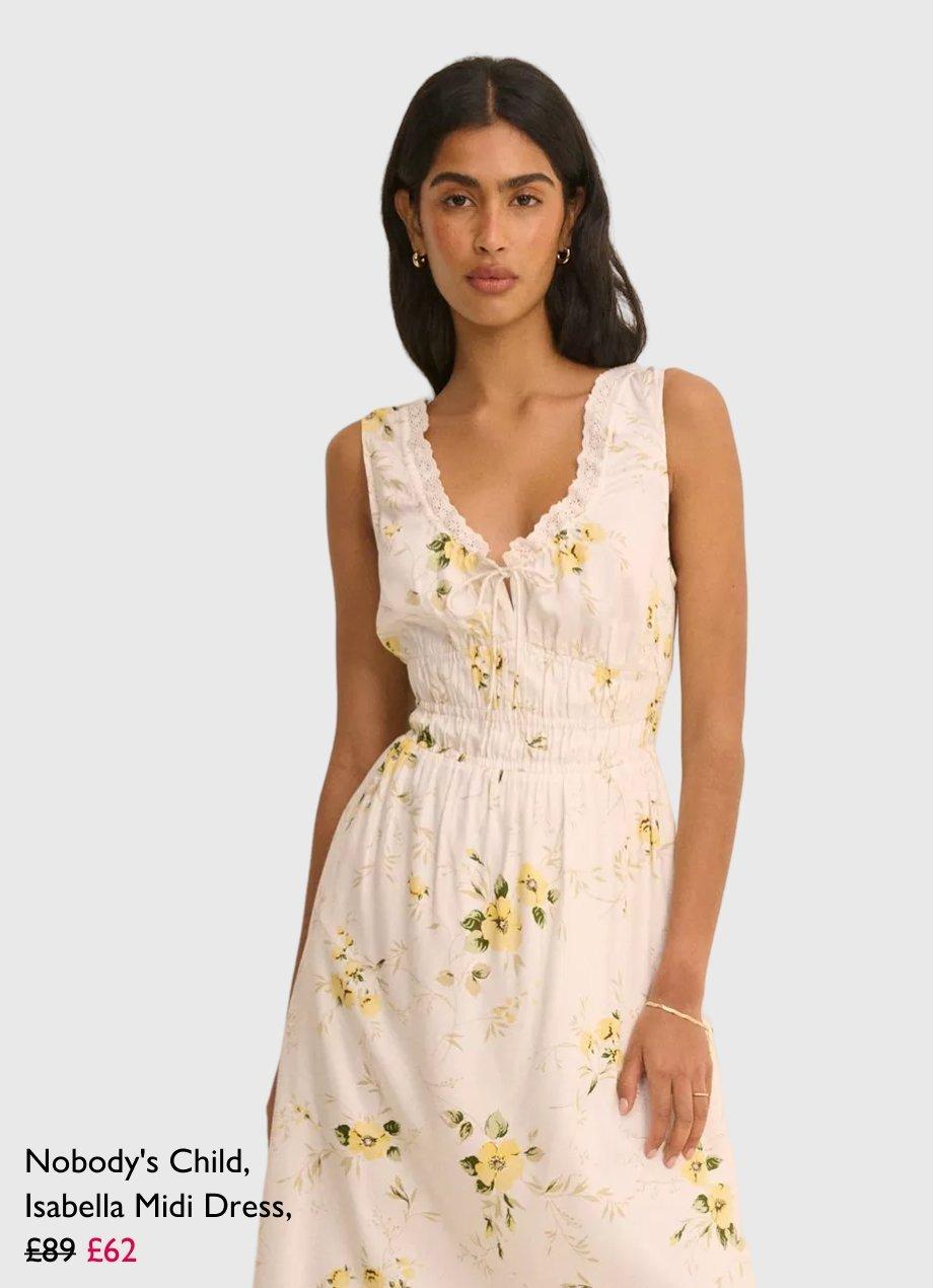 Nobody's Child Isabella Scoop Neck Floral Midi Dress