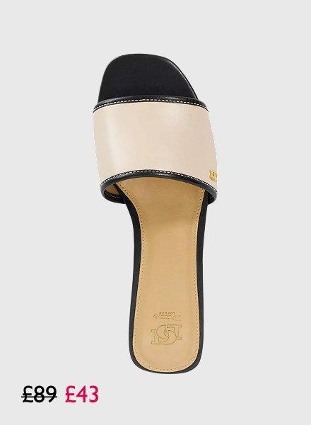 Dune London Laras Leather Slider Sandals
