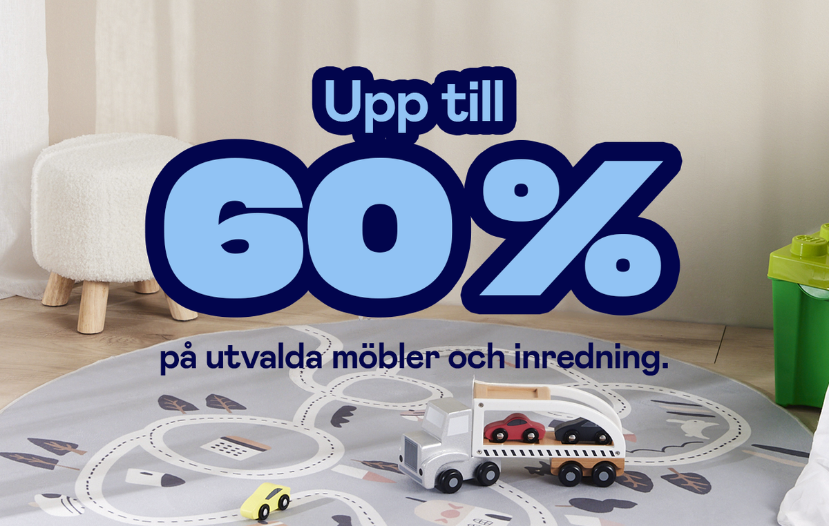 Upp till 60% på utvalda möbler och inredning