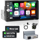 Hikity 1 DIN Autoradio 7" Touchscreen HD CarPlay 