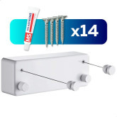 kwali.® Waslijn Uittrekbaar 8,8 m drooglengte Wit