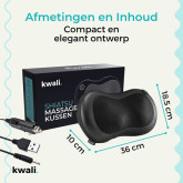 Kwali.® Premium Massagekussen Rug- Nekkussen 