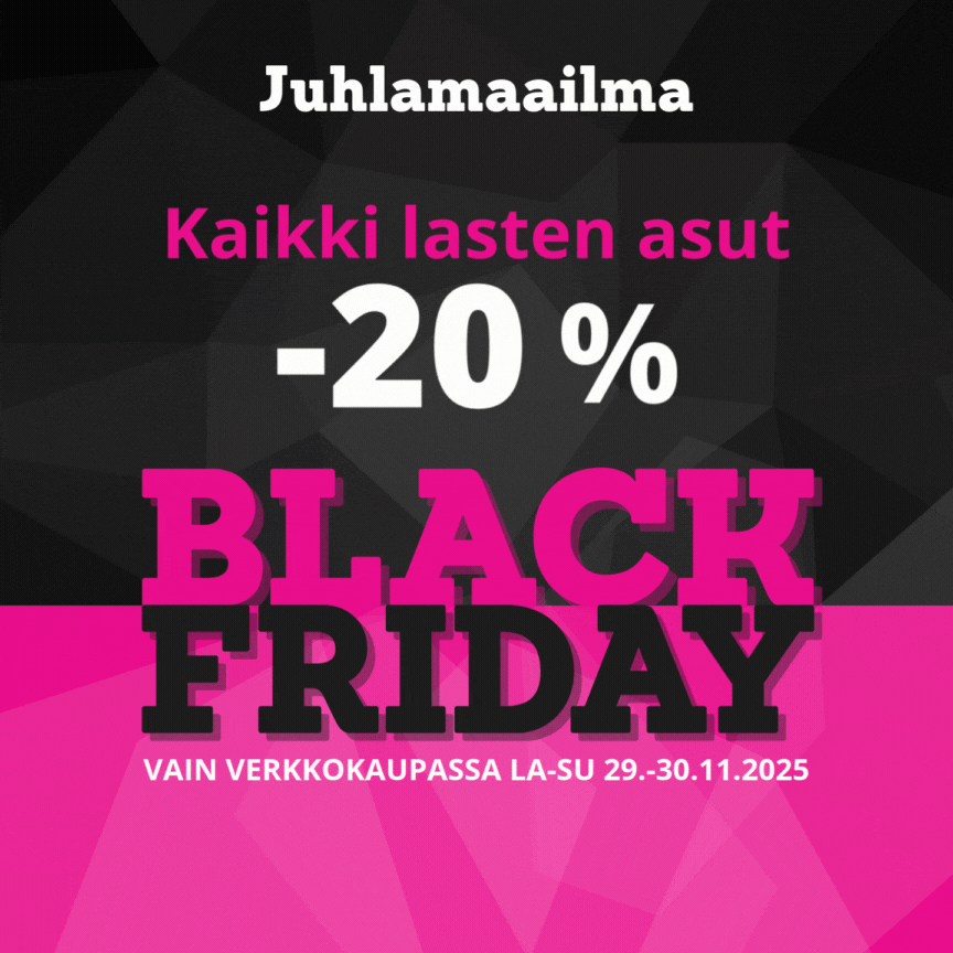 Juhlamaailma Black Friday lasten asut