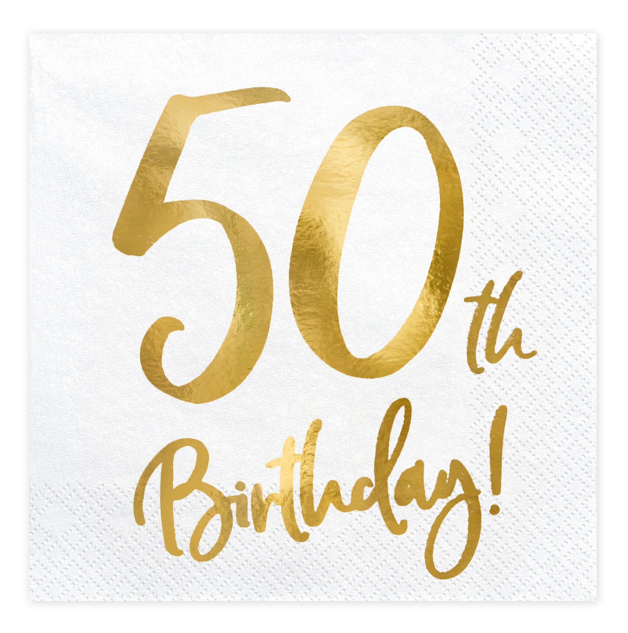 Image of Happy Birthday 50 valkoinen suuri lautasliina 20 kpl/pkt