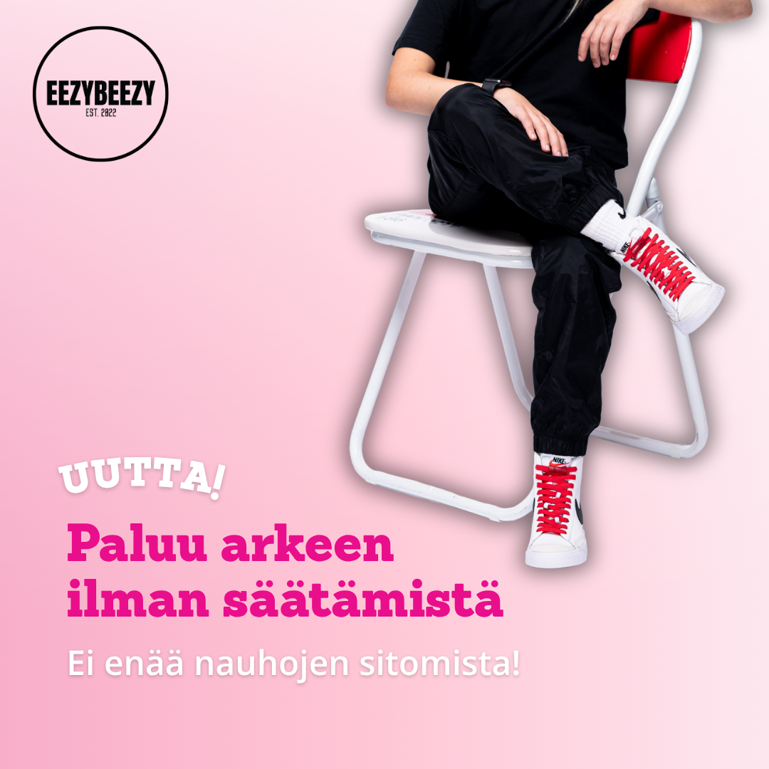 EezyBeezy venyvät kengännauhat eivät vaadi sitomista.