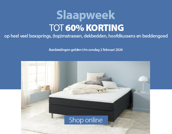 Slaapweek op heel veel (top)matrassen, kussens, beddengoed en lakens | Korting tot 60%