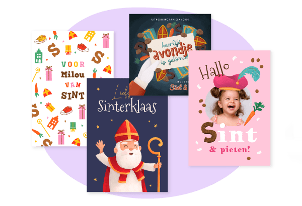 Vier sinterklaaskaarten