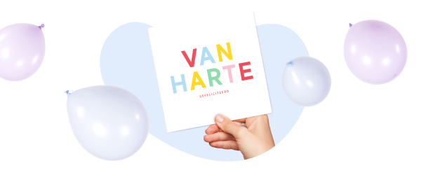 Verjaardagskaart 'Van harte' 