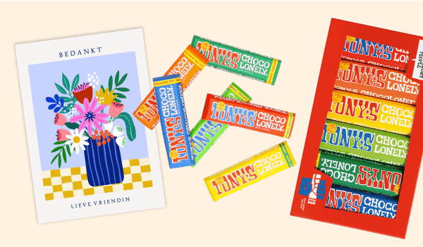 Bedankkaart en doosje Merci