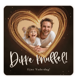 2026 Kerstkaart grote foto transparant met goudfolie