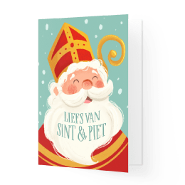 Leuke sinterklaaskaart met liefs van Sint en Piet
