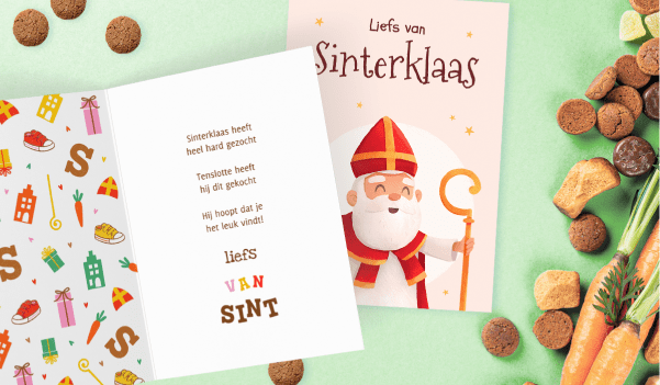 Sinterklaaskaart met gedicht