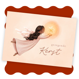 Christelijke kerstkaart gezegende kerst engel met ster